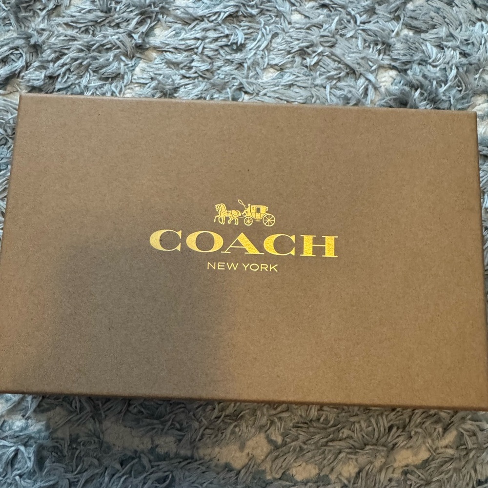 Coach Tan Box with Gold Emblem